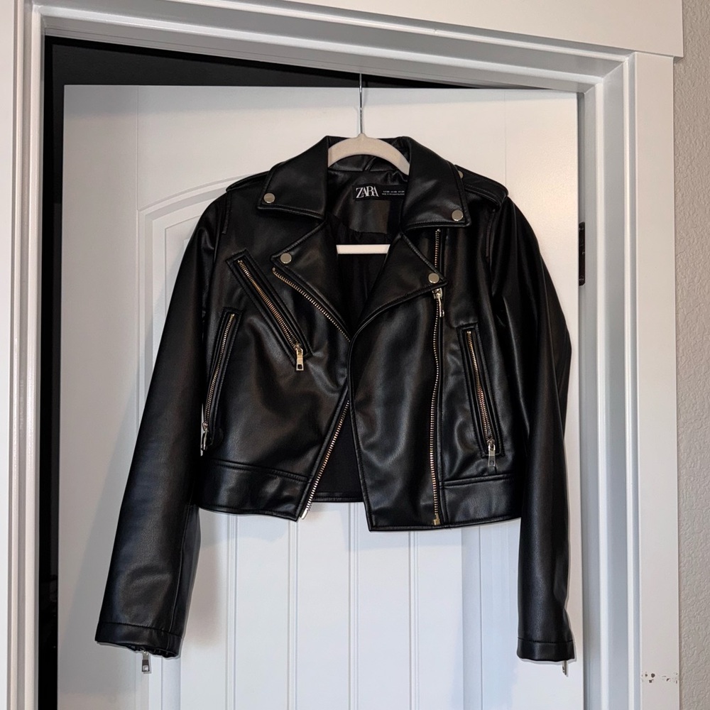 Zara Faux Leather Biker Jacket - image 2